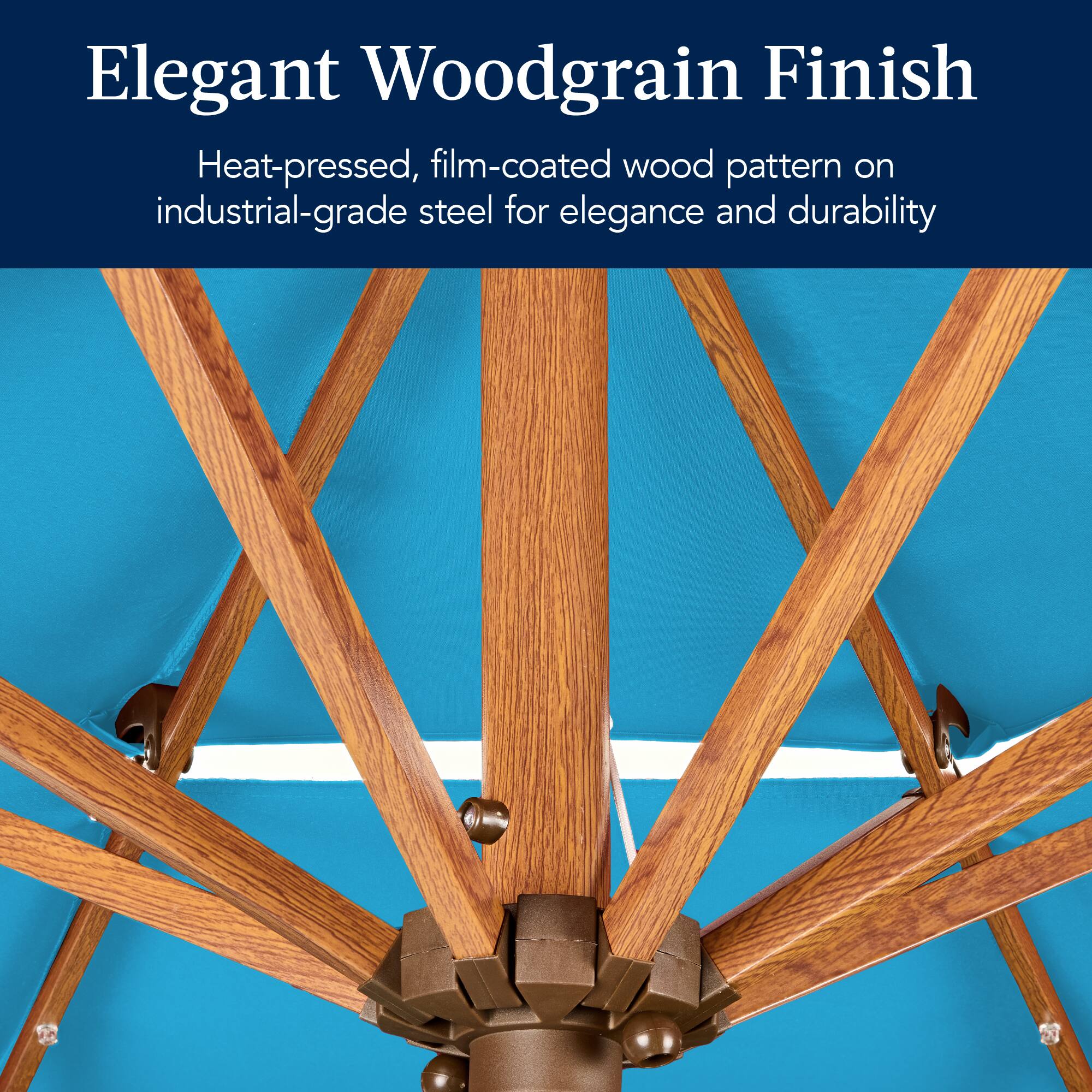 Elegant Woodgrain Finish

Heat-pressed, film-coated wood pattern on industrial-grade steel for elegance and durability.