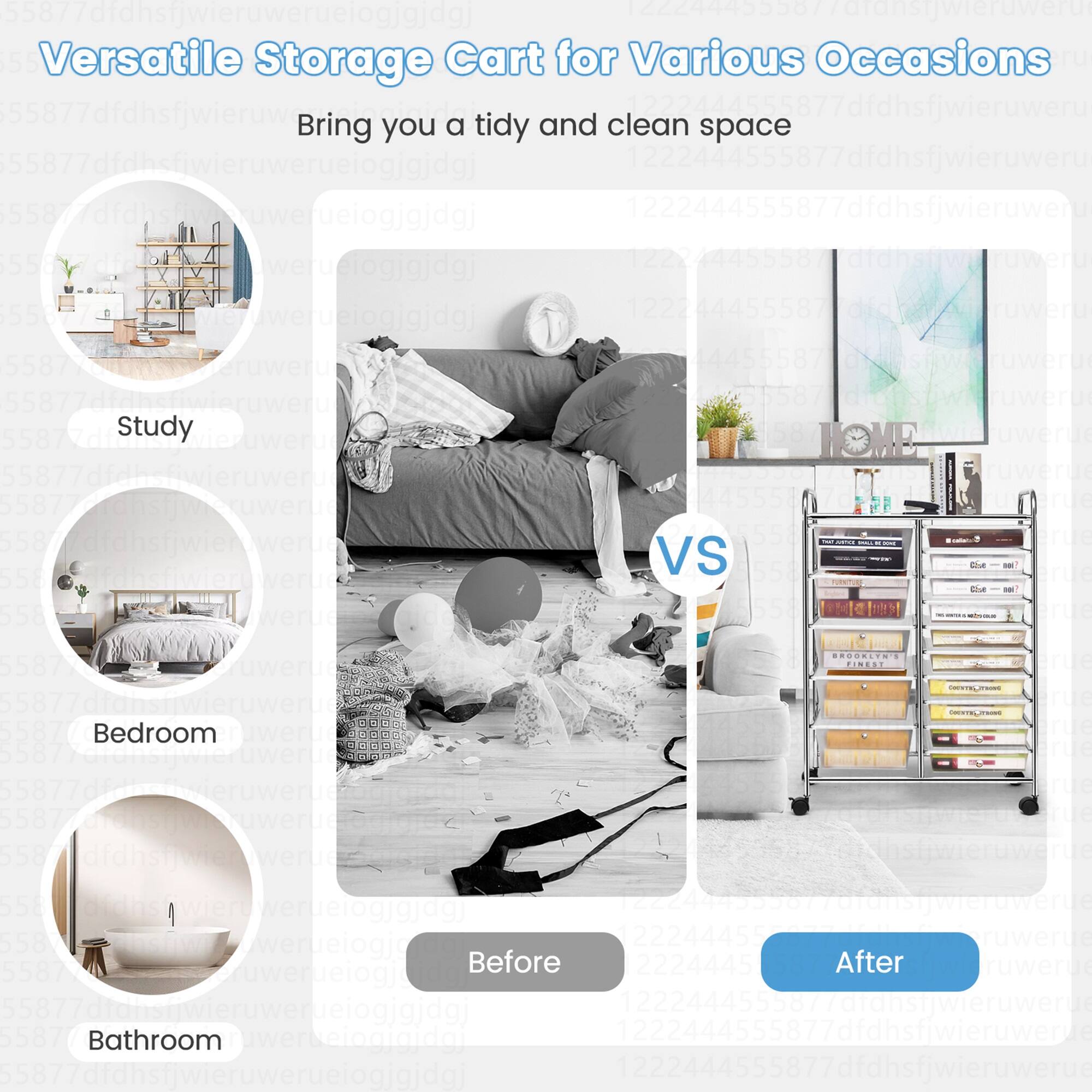 Versatile Storage Cart for Various Occasions and clean space.