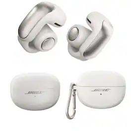 Bundle - Bose - Ultra Open Wireless Earbuds, White Smoke, w/White Smoke Case Cover