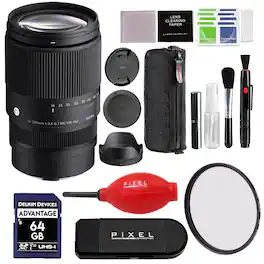 Sigma - 16-300mm f/3.5-6.7 DC OS Contemporary Lens for RF Mount with Advanced Accessory and Travel Bundle | 887972 - Black