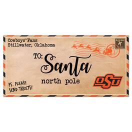 Fan Creations - Oklahoma State Cowboys 6'' x 12'' Letter to Santa Sign - Multicolor