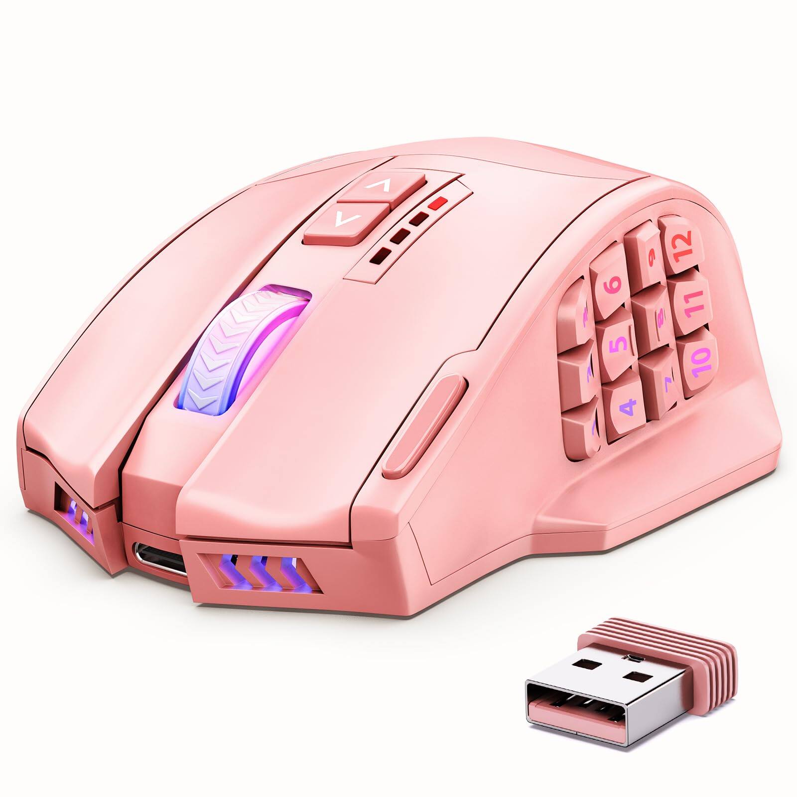 PO3TICJUNKI3 - Venus Gaming Mouse Rgb High Precision Mmo Computer Mice [igns Recommendation - Wired - Pink