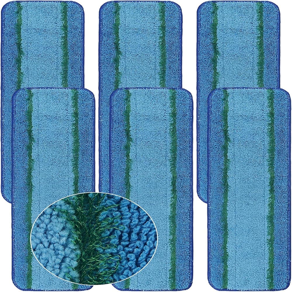 Schertz - 6-Pack Reusable Microfiber Deep Clean Pads for Bona Mops, Wet & Dry Use