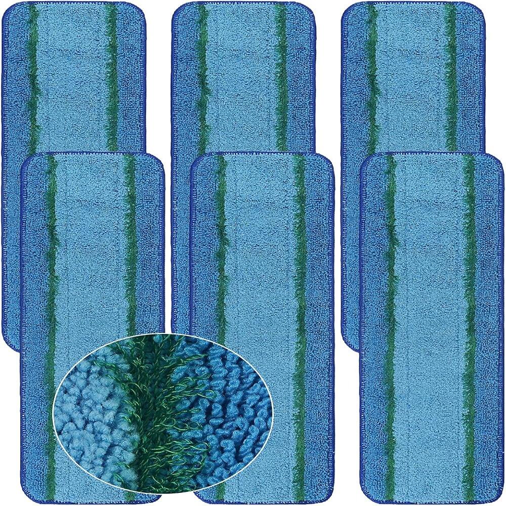 Front. Schertz - 6-Pack Reusable Microfiber Deep Clean Pads for Bona Mops, Wet & Dry Use.