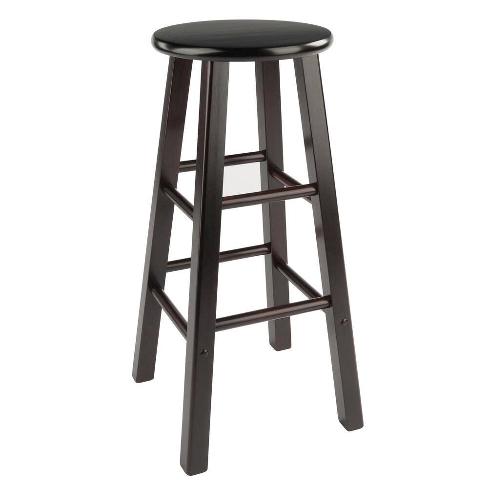 Back. FurniFact - 2-Piece Bar Stool Set - Espresso.