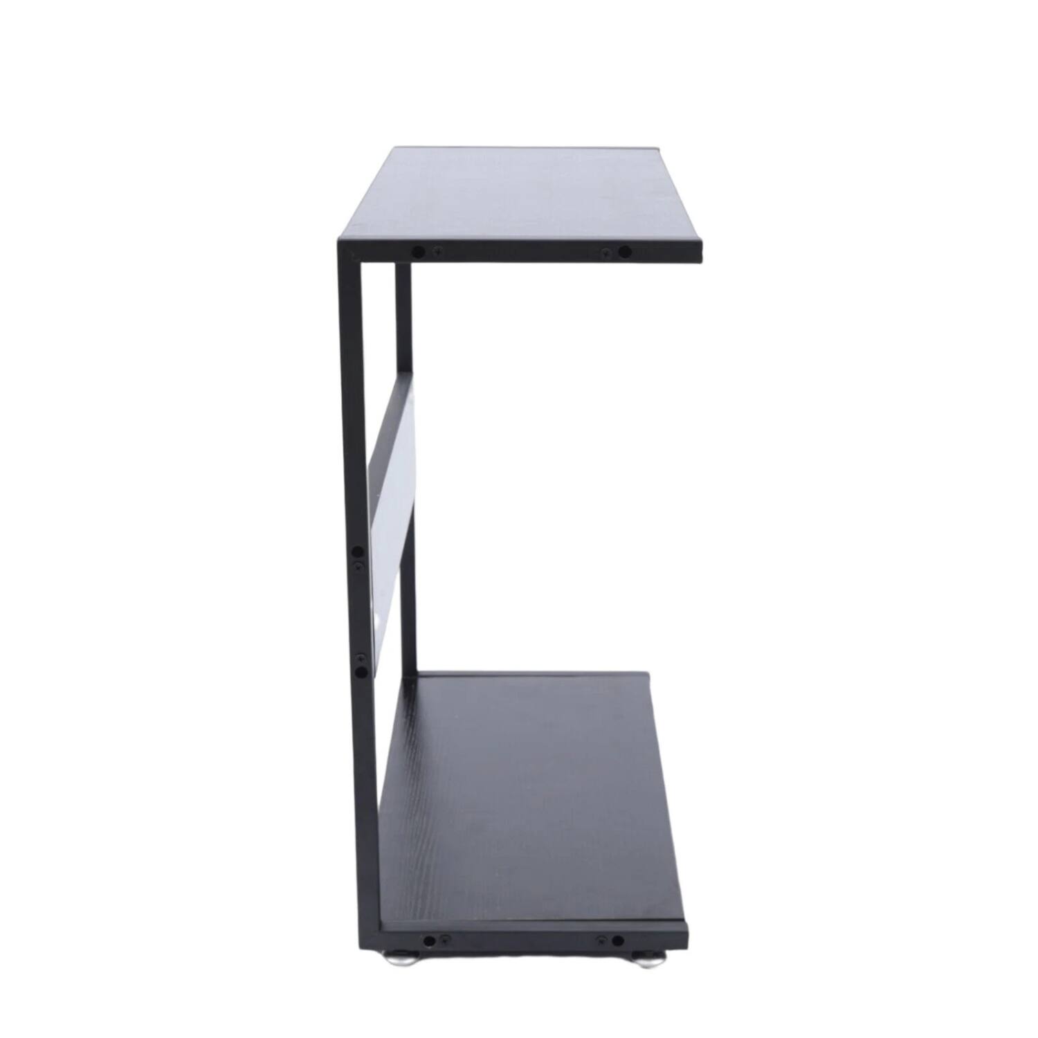 Angle. Stock Preferred - 2-Tier Under Desk Computer Tower Stand with Rolling Wheels - Black.