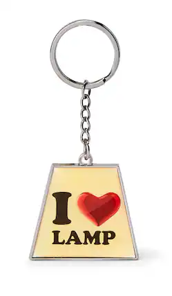 Front. Seven20 - Anchorman The Legend of Ron Burgundy "I Heart Lamp" Keychain - Red.