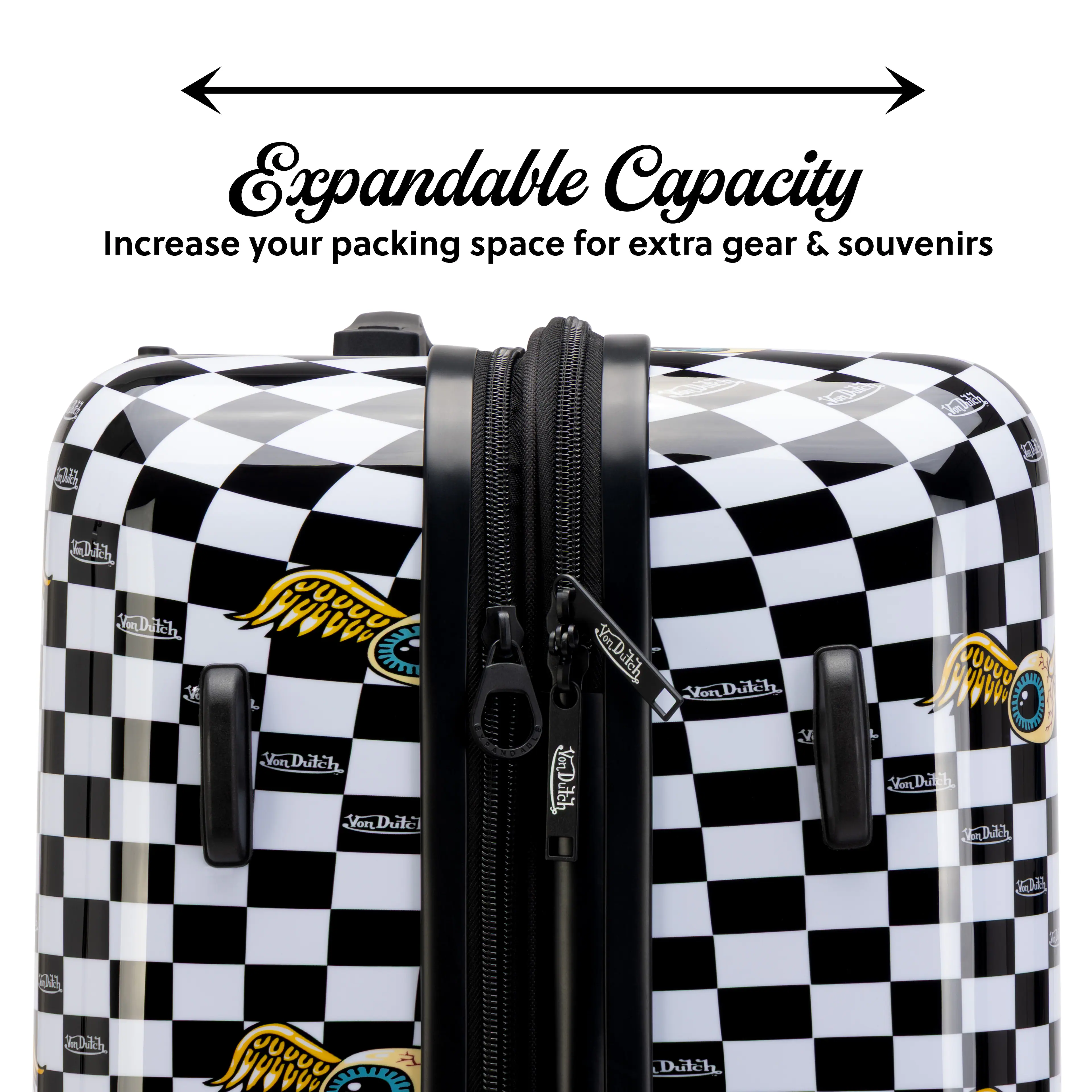 Expandable Capacity  
Increase your packing space for extra gear & souvenirs