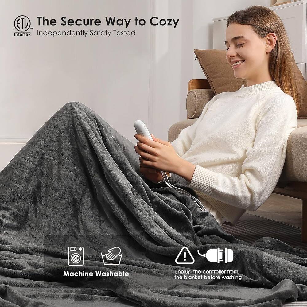 The Secure Way to Cozy  
Independently Safety Tested  

Machine Washable  

Unplug the controller from the blanket before washing