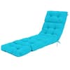 Front. Gymax - Gymax 73'' Lounge Chaise Cushion Padded Recliner Cushion Indoor Outdoor - Turquoise.