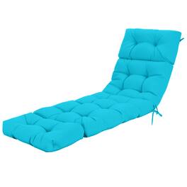 Gymax - 73'' Lounge Chaise Cushion Padded Recliner Cushion Indoor Outdoor - Turquoise