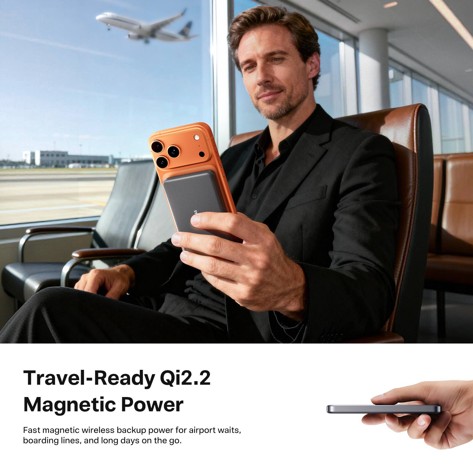 Travel-Ready Qi2.2 Magnetic Power

Fast magnetic wireless backup power for airport waits, boarding lines, and long days on the go.