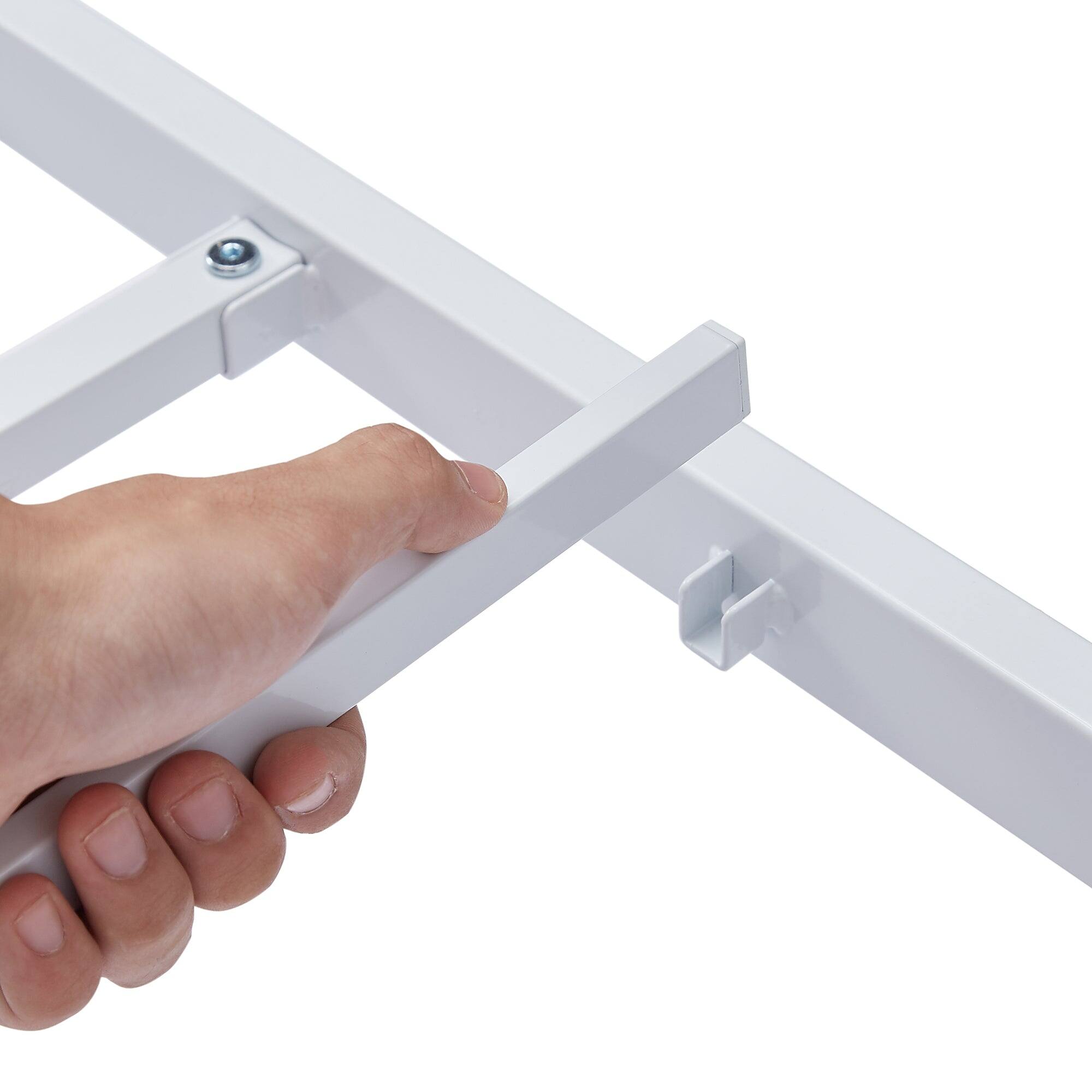 Alt View 3. Vecelo - Classic Twin Metal Daybed Frame with Storage Space – Sturdy Modern Sofa Bed Frame for Guest Room or Living Room - white.