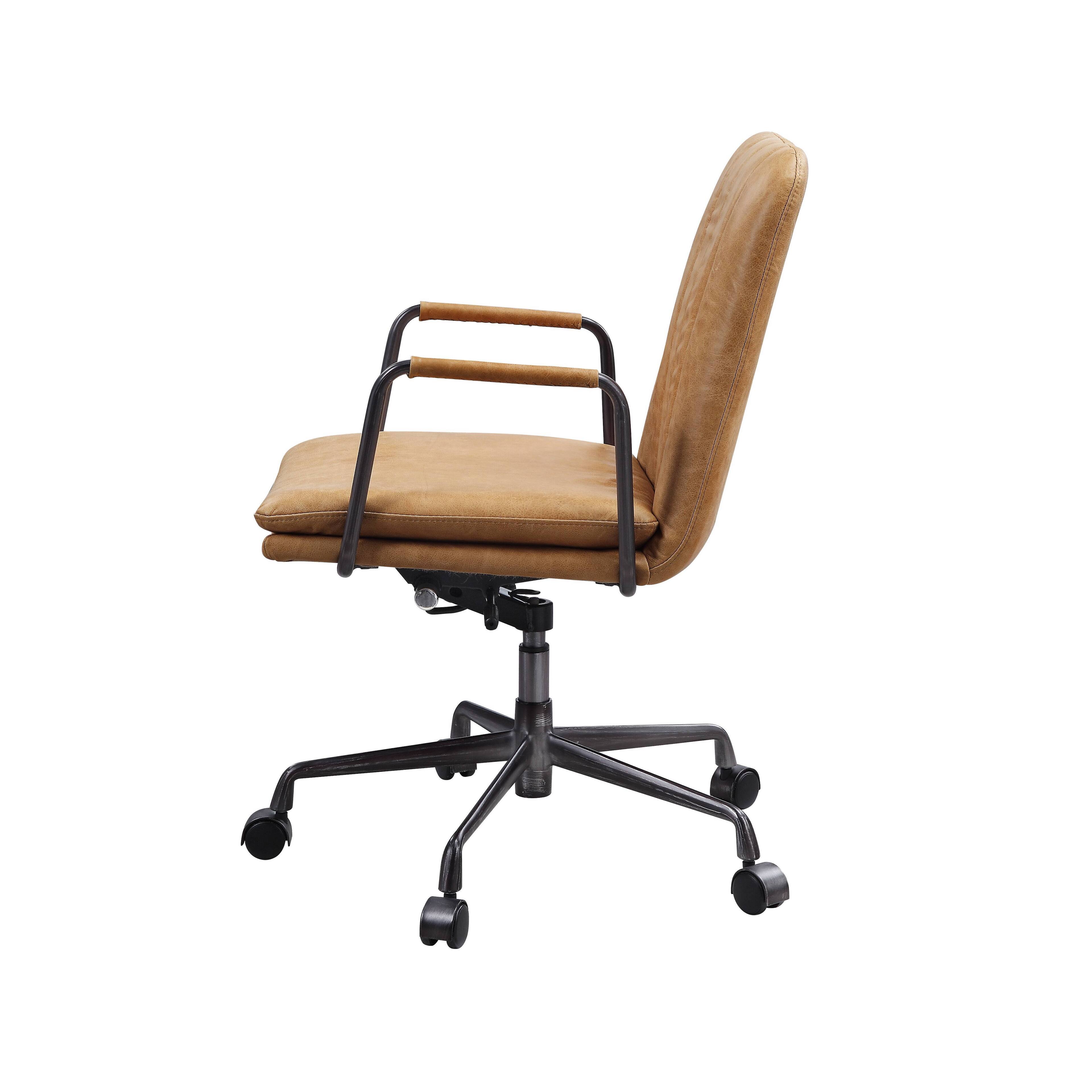 Alt View 1. Spaco - Spaco 360 Degree Swivel Executive Office Chair, Adjustable Height, Top Grain Leather, Casters and Comfort, Office Home - Brown.