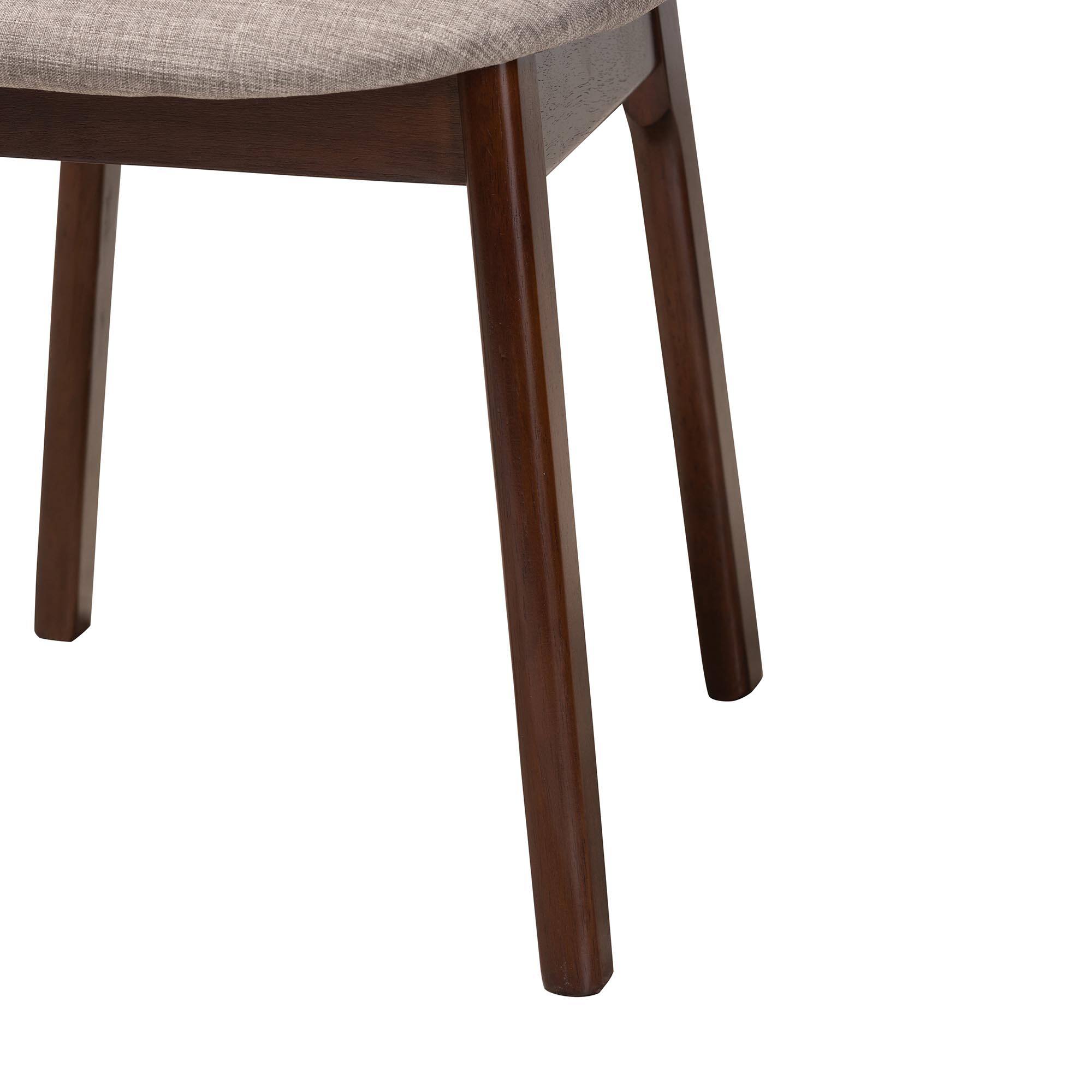 Alt View 1. Baxton Studio - Darrion Mid-Century Modern Fabric and Finished Wood 2-Piece Dining Chair Set - Grey/Walnut Brown/Light Brown.