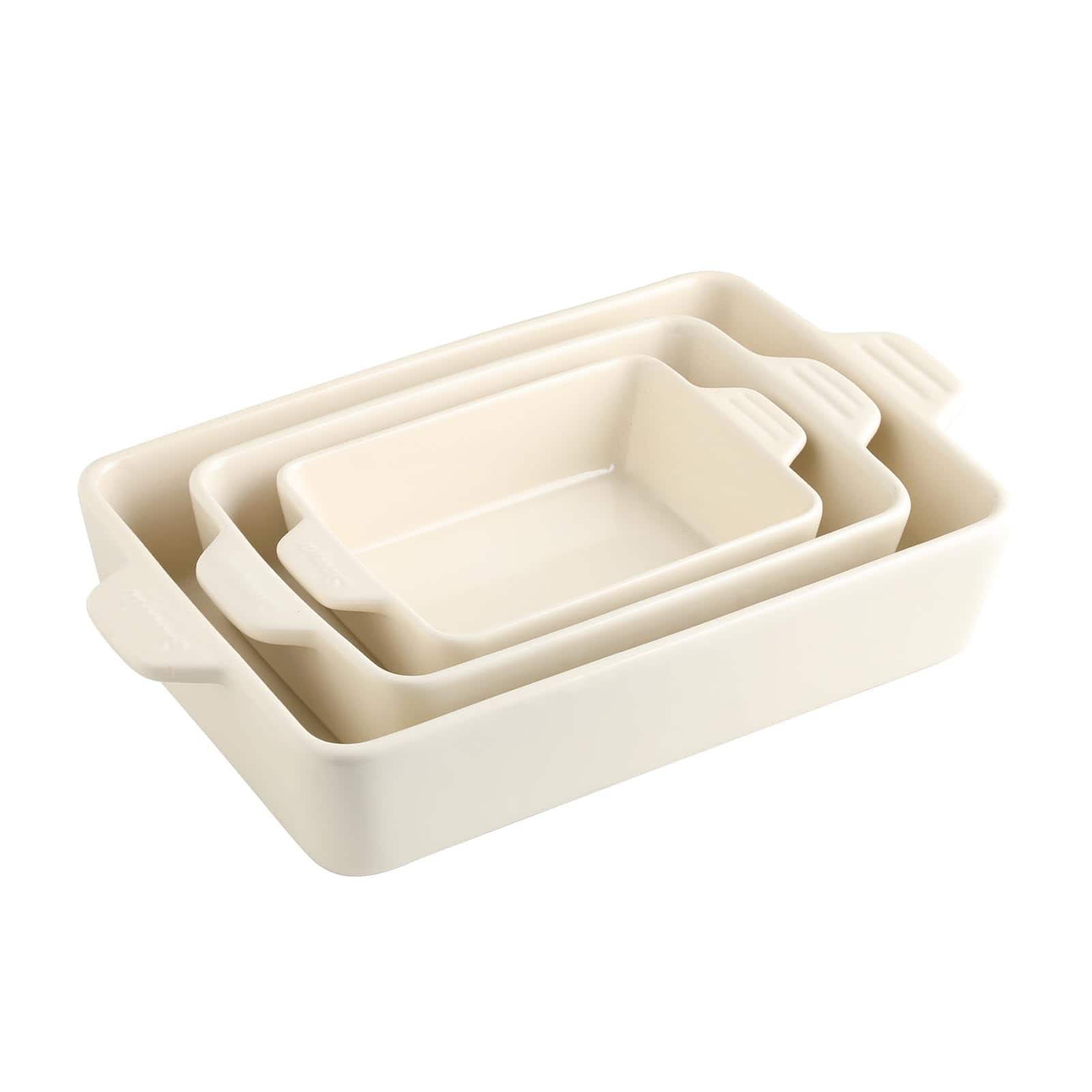 PARKER SLATER - Ceramic Bakeware Set Rectangular Baking Dish For Oven Lasagna Pans Cooking Kitchen Cake Dinner Banquet And Daily Use ...