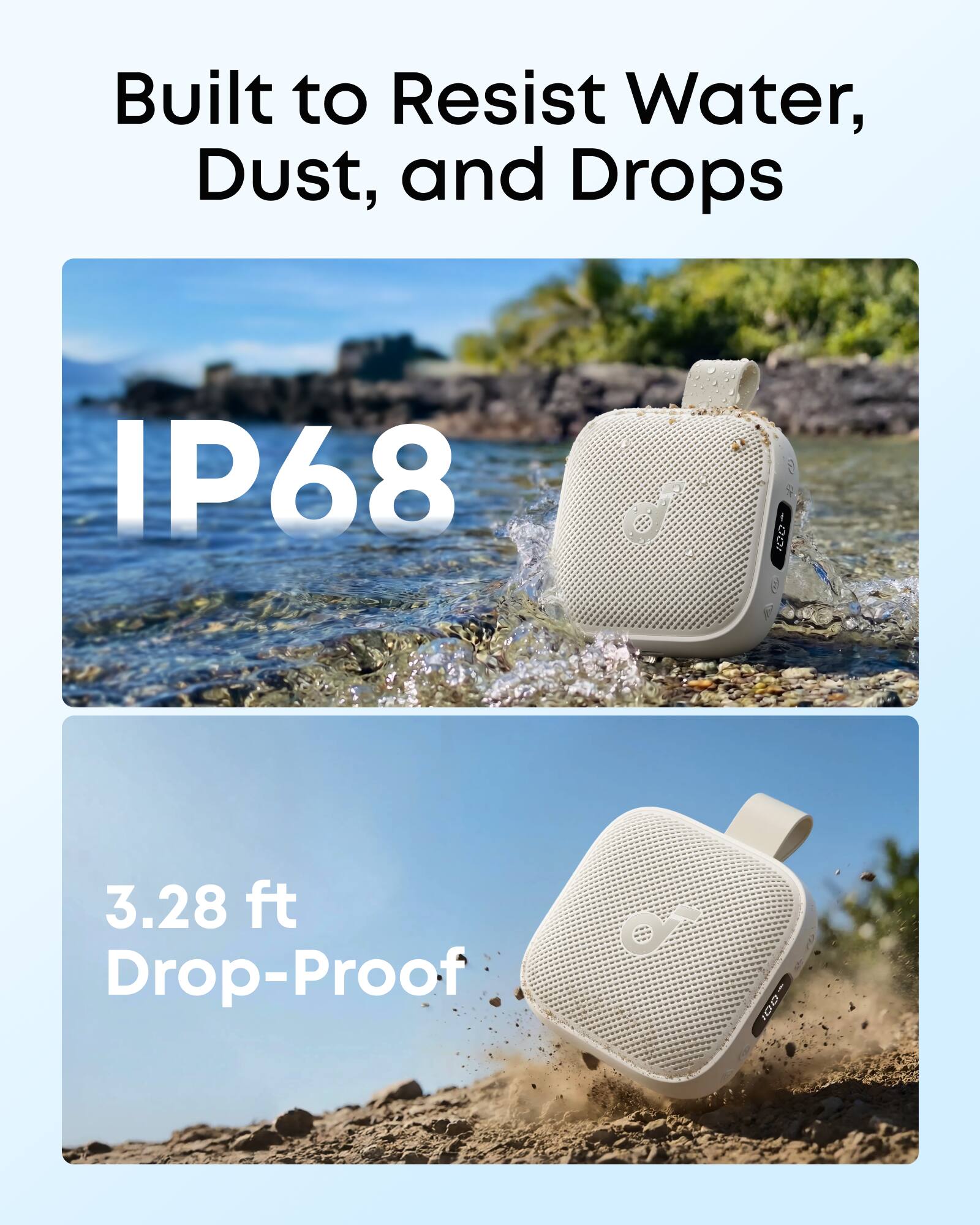 Built to Resist Water, Dust, and Drops  
IP68  
3.28 ft Drop-Proof