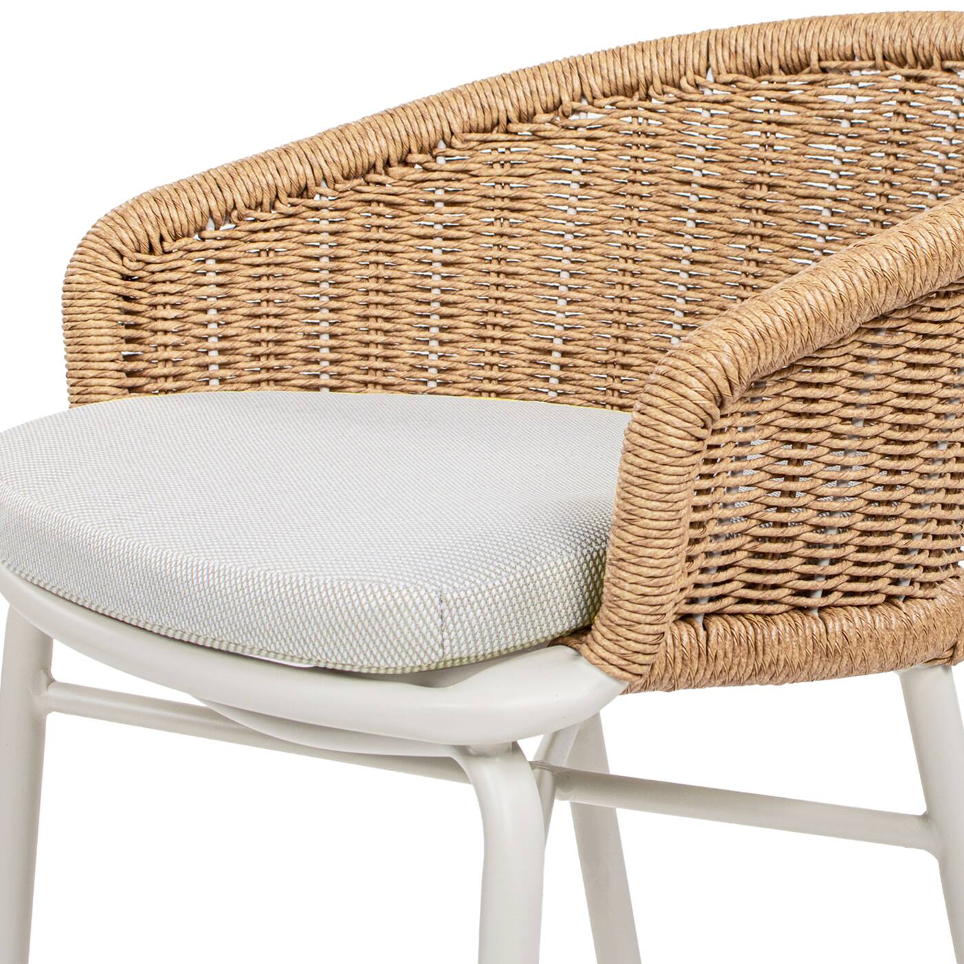Alt View 2. Mondawe - Set of 2 Wicker Back Outdoor Bar Stool - Beige.