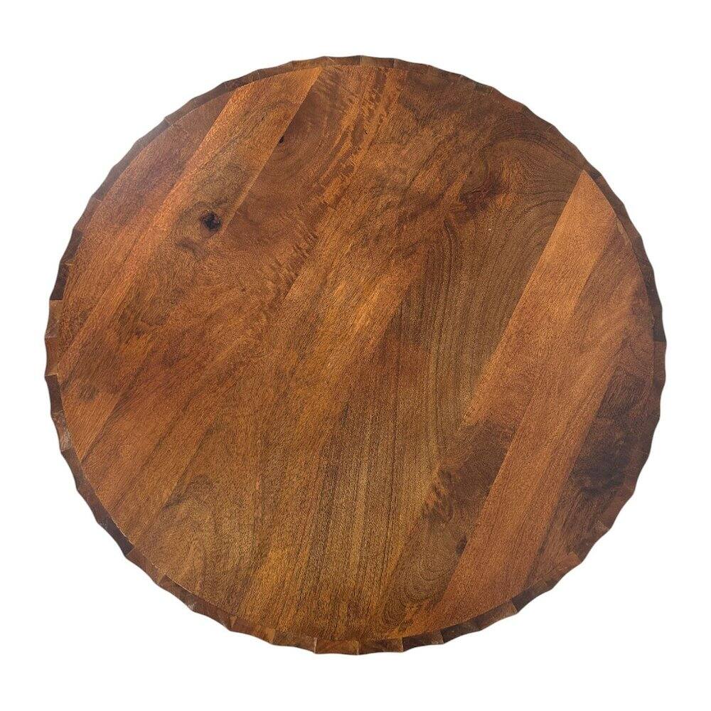 Alt View 3. Carolina Chair & Table - Harrison 30" Scallop Side Round Top Coffee Table - Chestnut - Red.