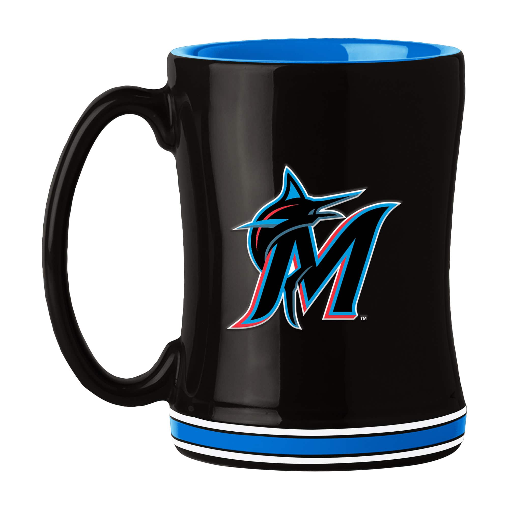Logo Brands - Miami Marlins 14oz. Relief Mug - Multicolor