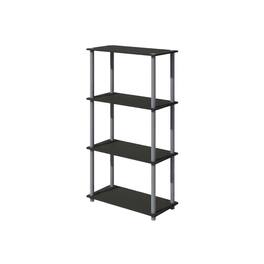 FurniFact - Engineered Wood bookcase with open shelf design for versatile storage - Black/Grey
