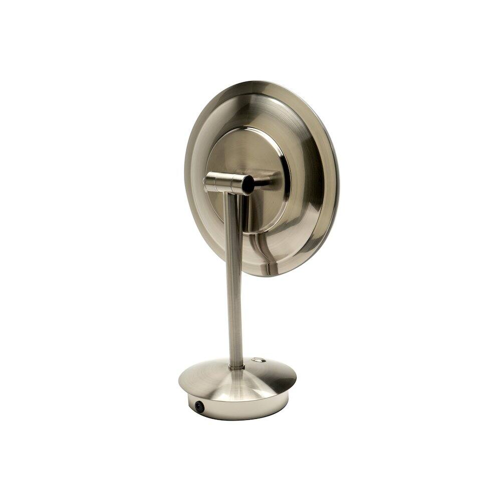 Alt View 1. Alfi - Brushed Nickel Tabletop Round 9" 5x Magnifying Cosmetic Mirror with Light - Silver.