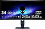 Alienware - AW3425DW 34" QD-OLED Curved WQHD 240Hz .03ms FreeSync Premium Pro Gaming Monitor with HDR (HDMI, DisplayPort) - Interstellar Indigo