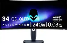 AMD FreeSync Pro 34 QD-OLED Premium Alienware 240 Hz 0.03 ms