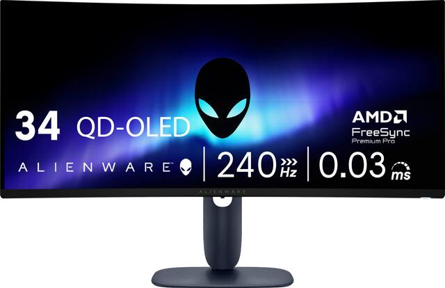 Alienware - AW3425DW 34" QD-OLED UWQHD 240Hz 0.03ms FreeSync Premium Pro Curved Gaming Monitor with HDR (HDMI, DisplayPort, USB) - Interstellar Indigo