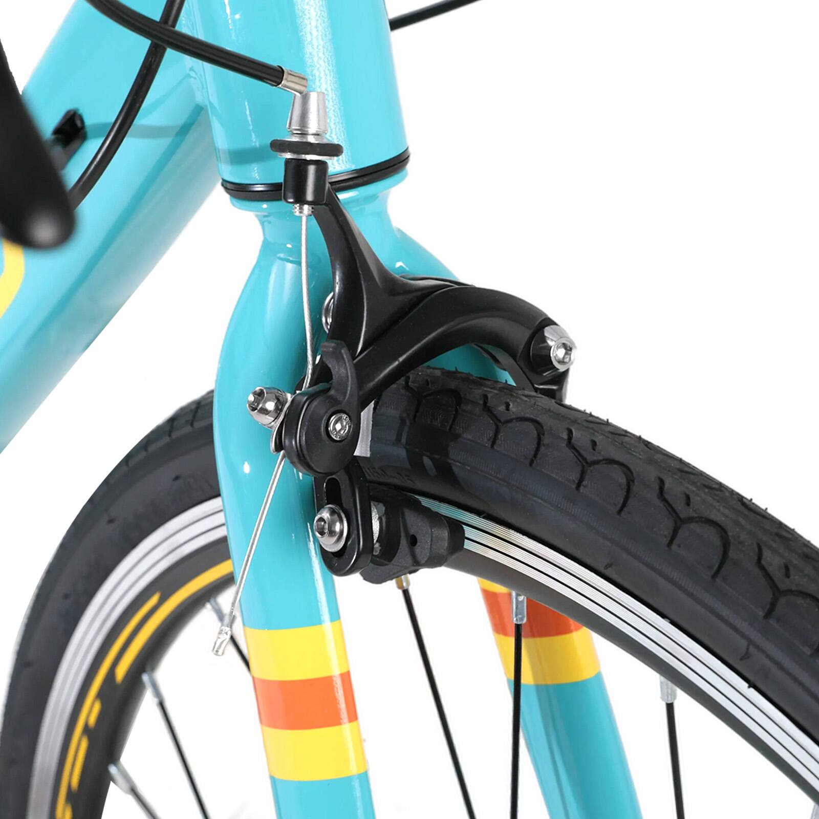 Alt View 8. HILAND - HILAND 700C Road Bike 14-Speed Aluminum Alloy Frame Road Bicycle for Men Women, Racing Bike for Adult Small Frame Green - Green.