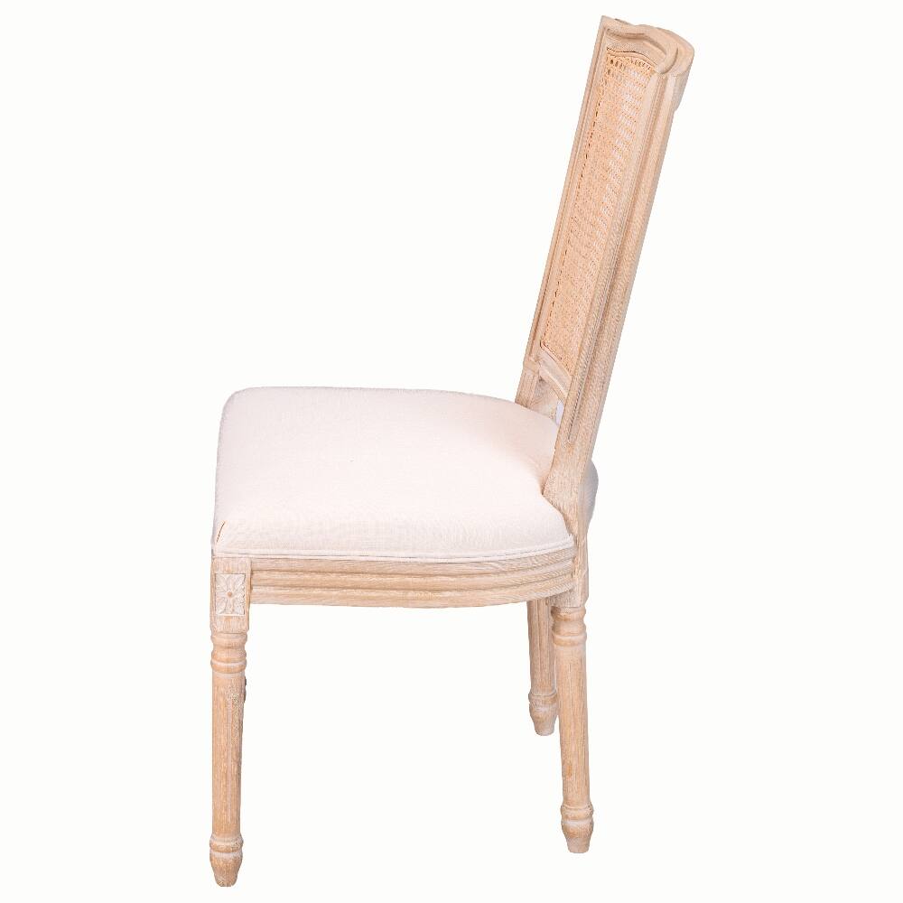 Alt View 9. Loheer - Loheer French Country Dining Chairs Set of 2 Rattan Back Beige - Beige.
