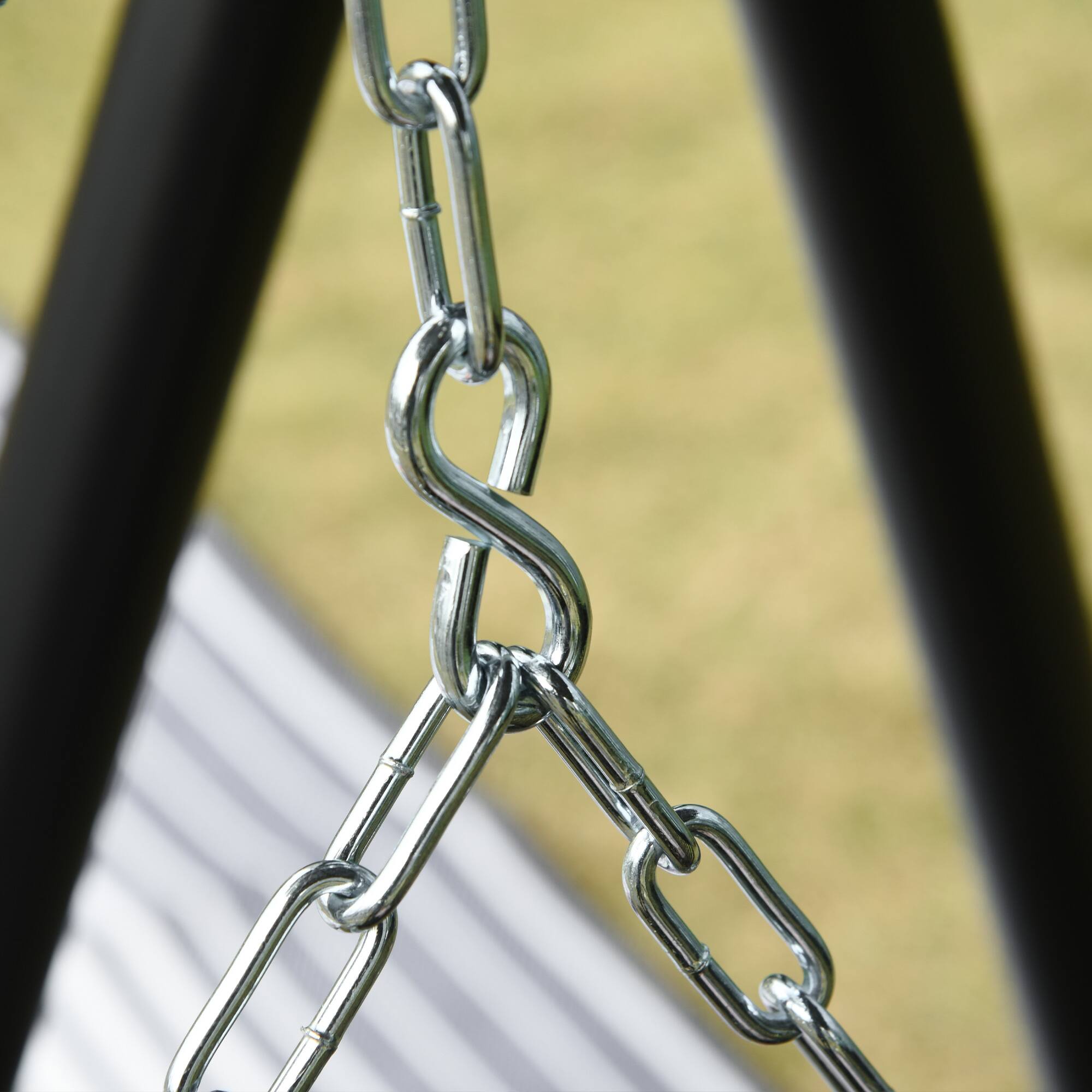 Alt View 5. Outsunny - Outsunny 2-Seater Hanging Porch Swing Outdoor Patio Swing Chair Seat with Slatted Build and Chains.