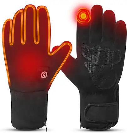 Front. Cozy Serene - Heated Gloves for Women, Rechargeable Outdoor Hand Warmer Gloves Electric Heated Gloves, Touchscreen - default.