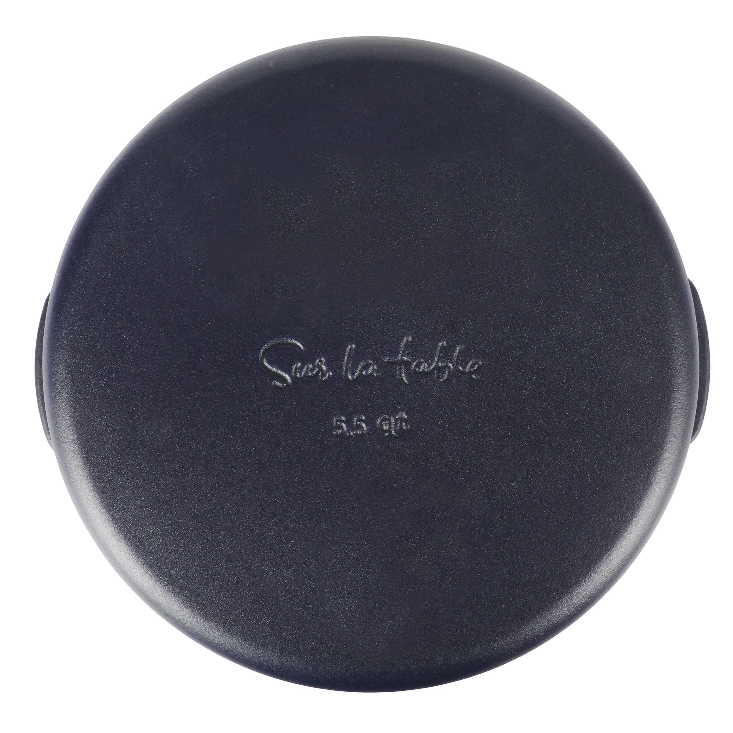 Gibson - Sur La Table Millau 5.5 Quart Enameled Cast Iron Dutch Oven with Lid with Rose Gold Knob - Thumbnail 4