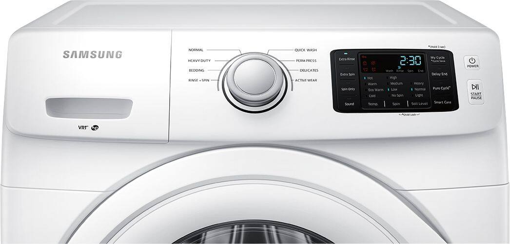 Alt View 2. Samsung - 4.2 Cu. Ft. High-Efficiency Stackable Smart Front Load Washer with Vibration Reduction Technology+ - White.