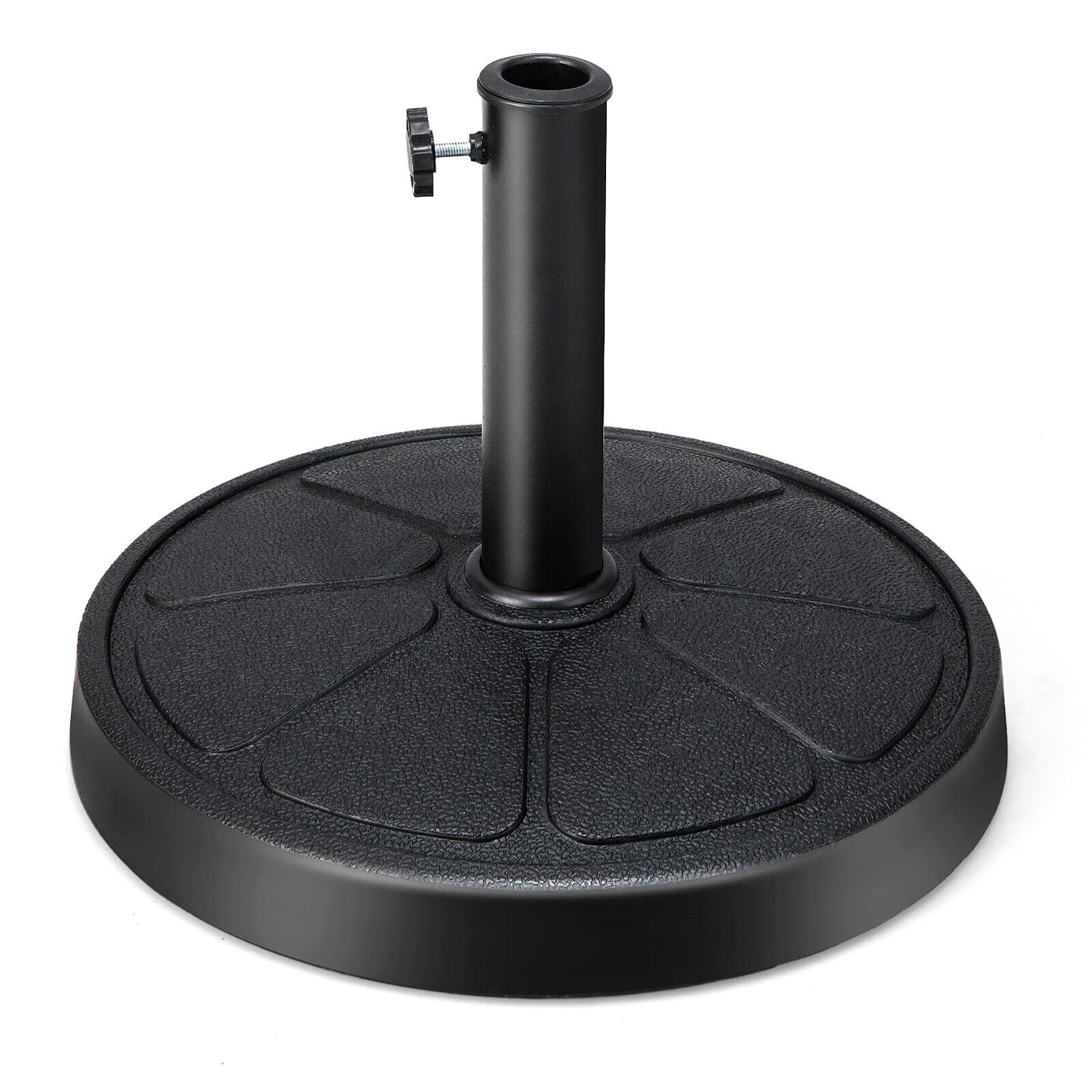 Gymax - 31 lbs Patio Round Umbrella Weighted Base Heavy-Duty Table Market Stand Outdoor - Black
