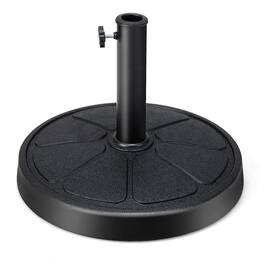 Gymax - 31 lbs Patio Round Umbrella Weighted Base Heavy-Duty Table Market Stand Outdoor - Black