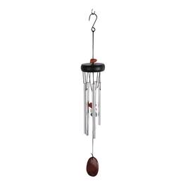 FC Design - 15" Long Wood Top Red Agate Geode Wind Chime Outdoor Patio or Garden Hanging Decoration - Multi-Color