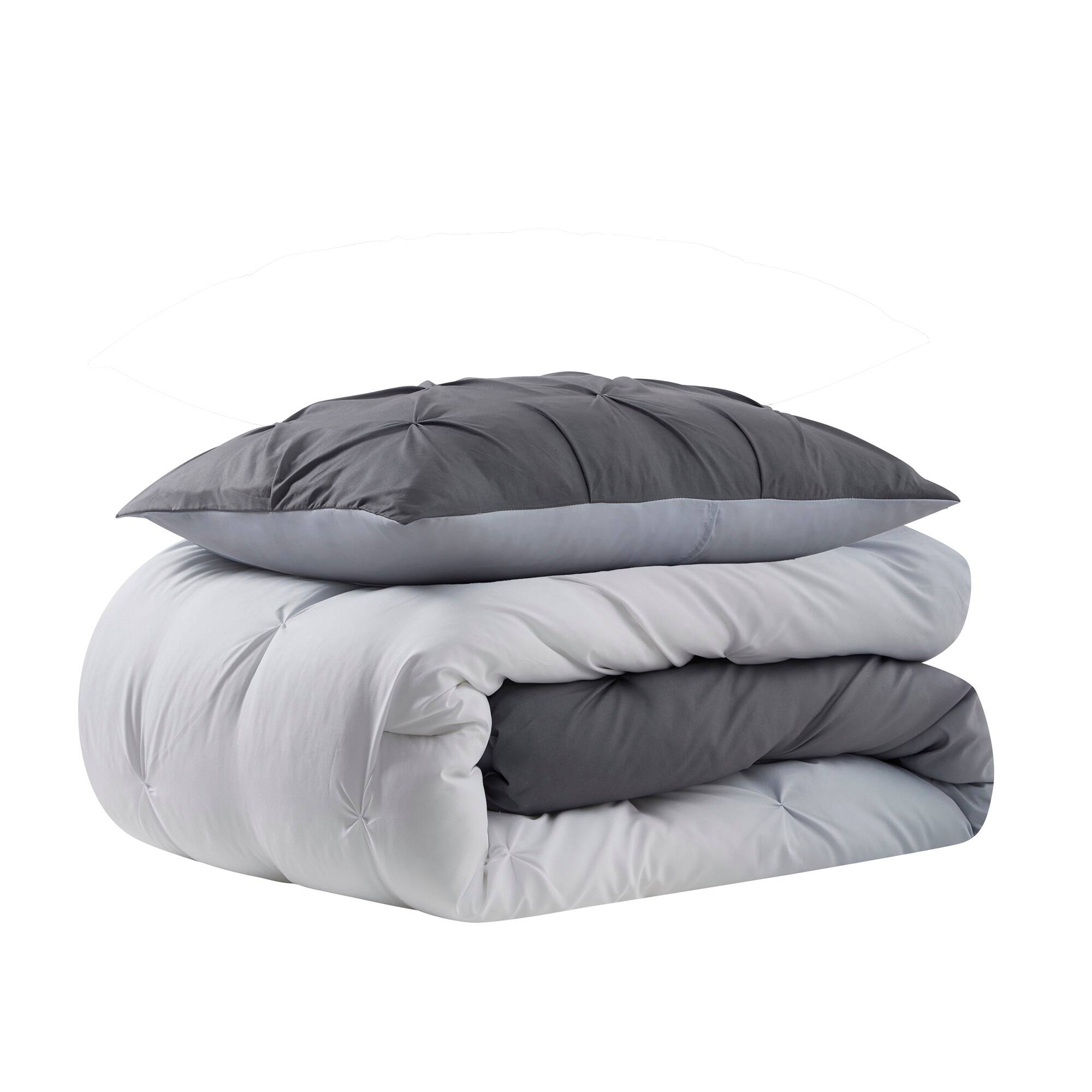 Left. Sweet Home Collection - 5 Piece Loralie Bed in a Bag Comforter & Sheet Set - Twin - Gray.