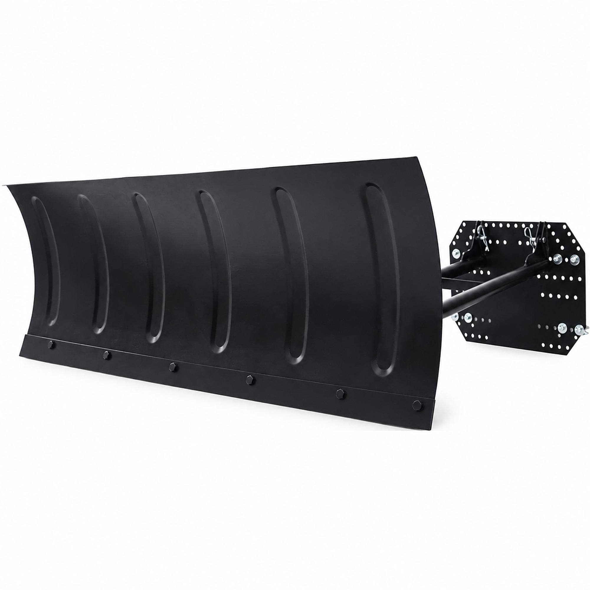 Front. RYHNUYNE - ATV UTV Kit, 55 in Heavy-Duty Steel Blade, 5-Position Adjustable Angle, Quick Release Mount - Black.