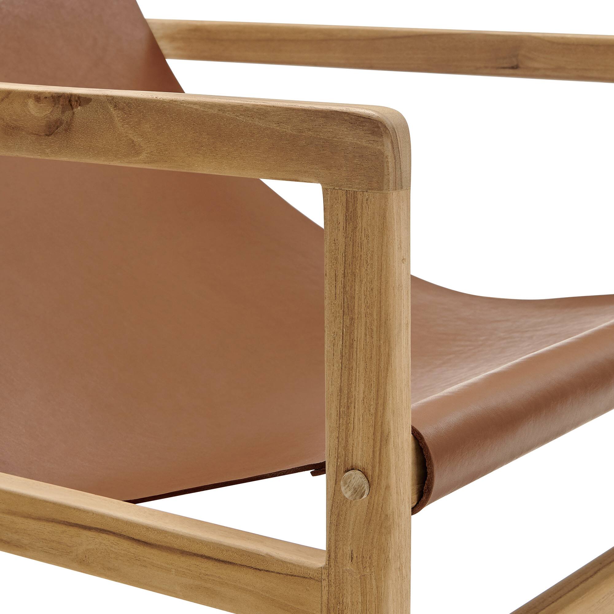 Alt View 6. Modway - Sonora Leather Sling Chair by Modway - Chestnut Tan.