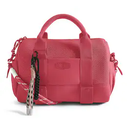 Bagsmart - REIKI 5.5L Mini Duffle Bag, Compact Water-Resistant Gym & Commuter Shoulder Tote with Adjustable Bottom Straps - Red