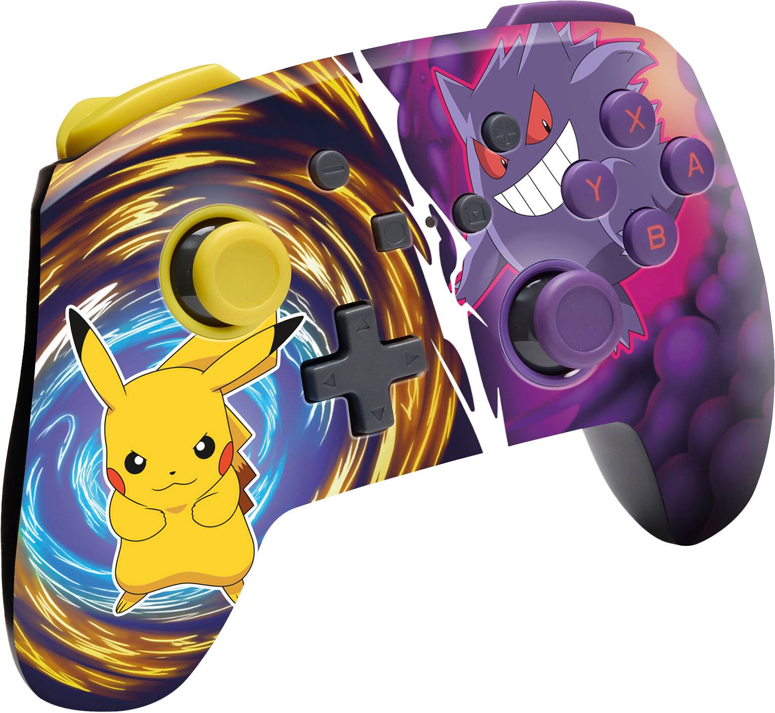 Angle. PowerA - Enhanced Wireless Controller for Nintendo Switch, Nintendo Switch 2 - Pikachu vs. Gengar.