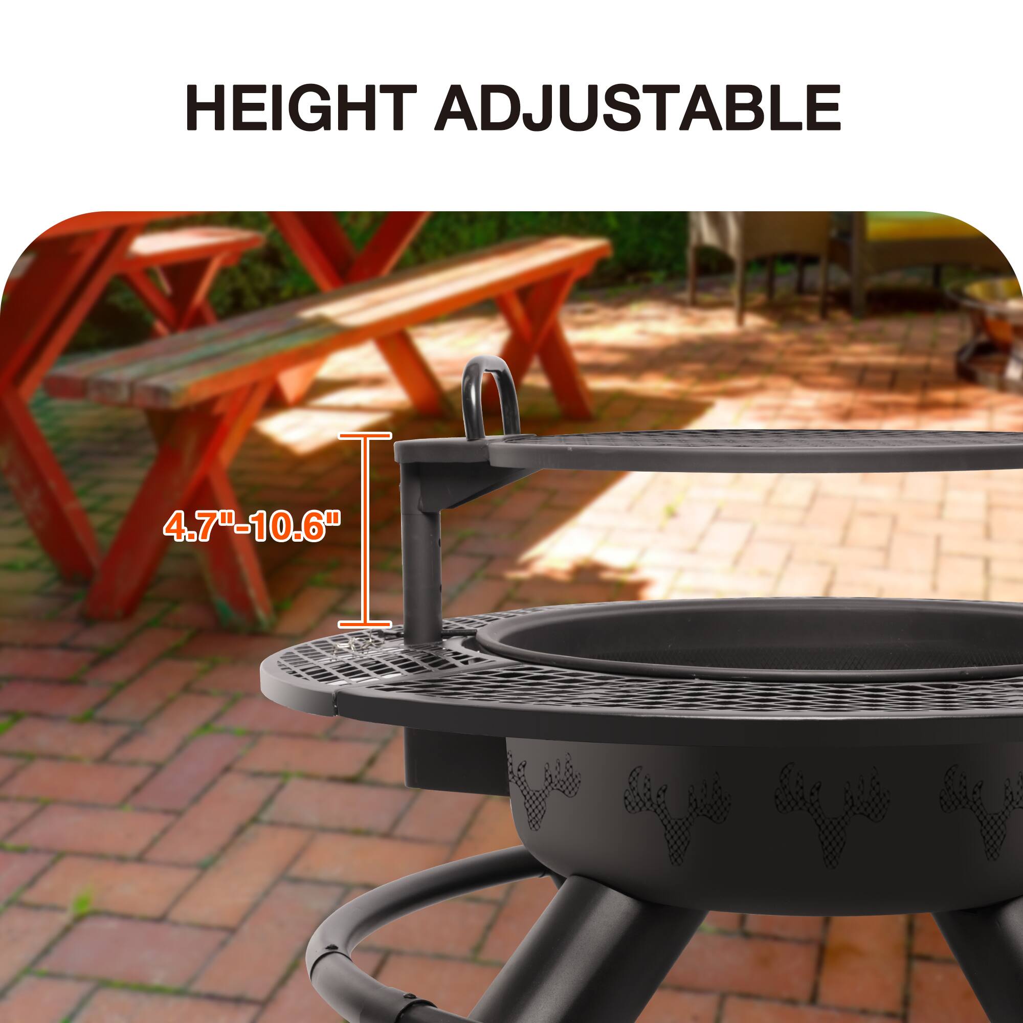 HEIGHT ADJUSTABLE 4.7"-10.6"