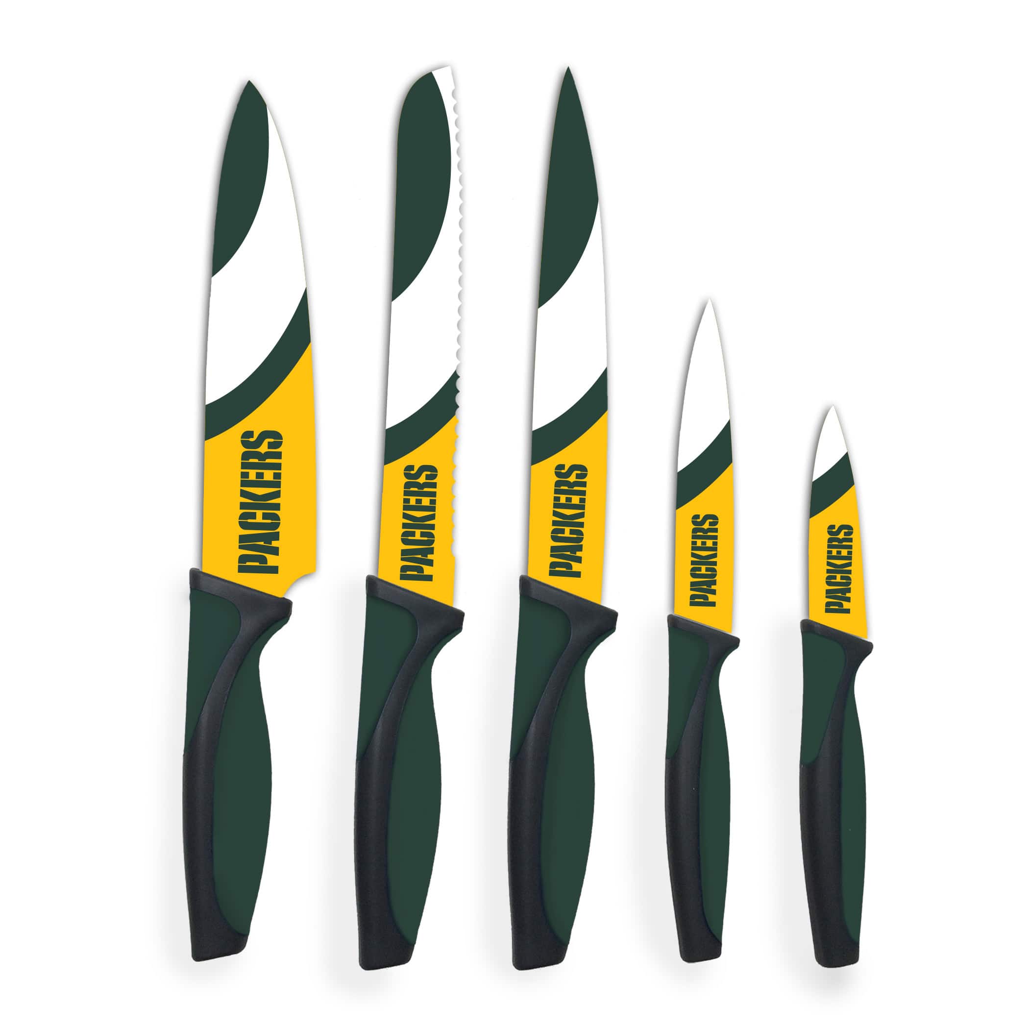 Woodrow - Green Bay Packers 5-Piece Stainless Steel Cutlery Knife Set - Multicolor