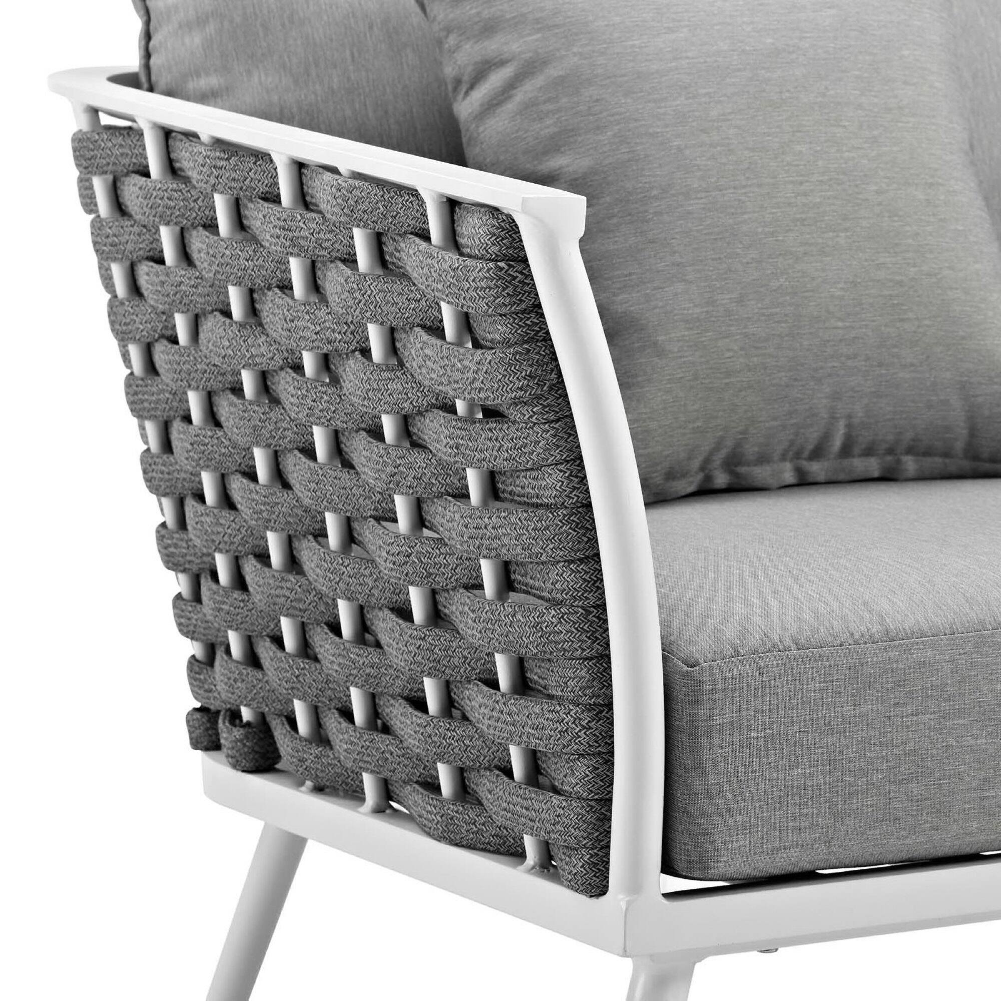 Alt View 2. Modway - Stance Outdoor Patio Aluminum Armchair by Modway - White Gray.