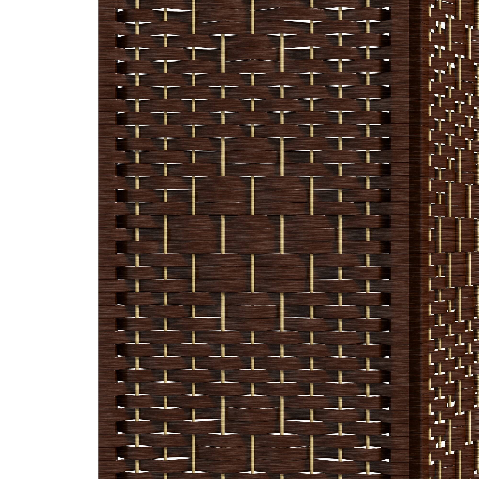 Alt View 7. Homcom - Panel Folding Room Divider Portable Privacy Screen Wave Fiber Room Partition for Home Office - Brown.