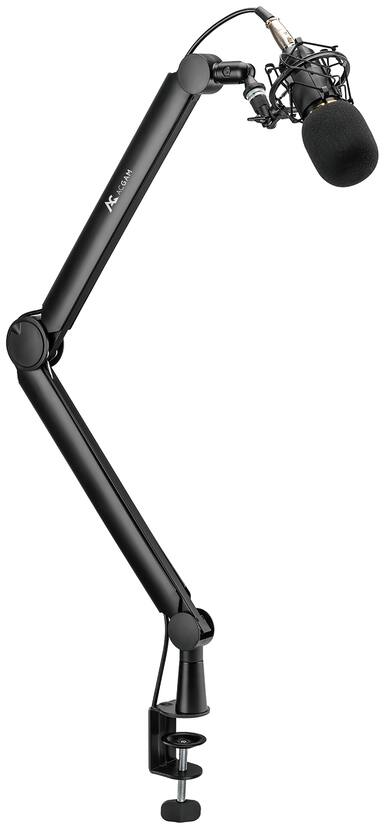 Bras Micro RGB ZealSound HT-35 – Perche Ajustable 360° Avec Éclairage LED Personnalisable – Compatible Blue Yeti, HyperX QuadCast, SM7B