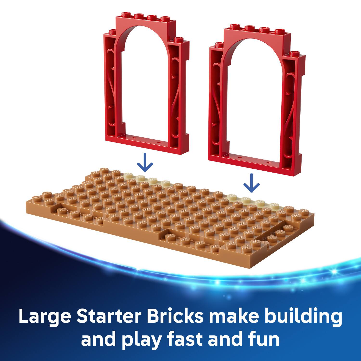 Large Starter Bricks make building and play fast and fun