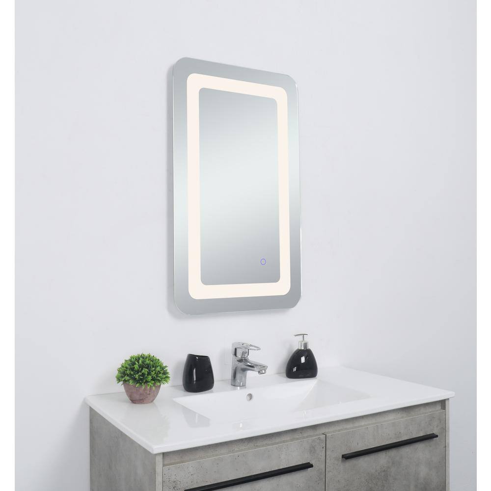Alt View 6. Elegant Decor - Genesis 27in x 30in soft edge LED mirror - Glossy White.